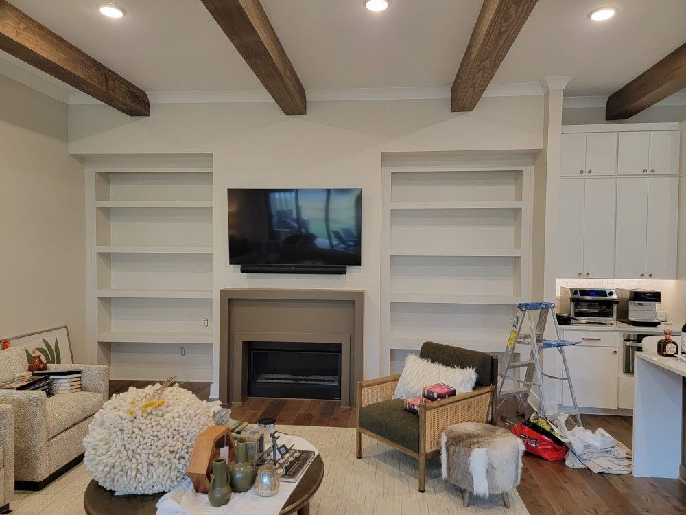 Fireplace & Built-In Shelves Painting